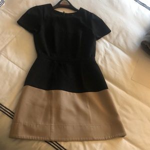 BCBG Max Azria black and tan color block mini dress (Size 6)